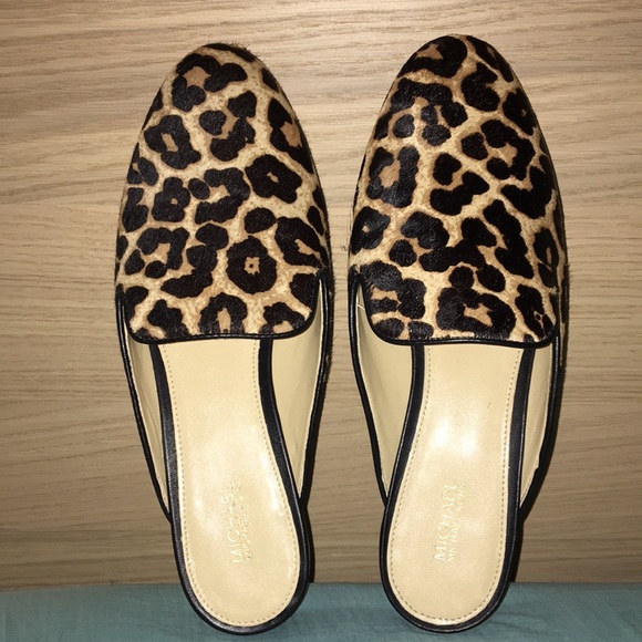 michael kors leopard slides